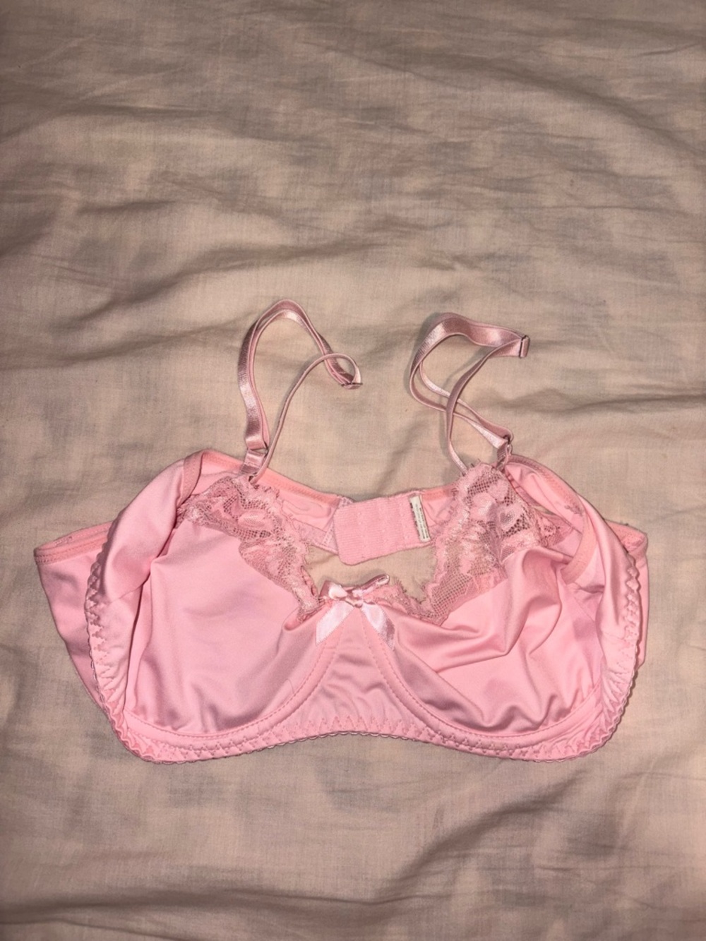 Soft Pink Lace Trim Underwire Bra